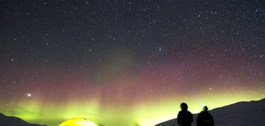 auroras boreales acampada