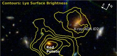 Descubren la galaxia patata roja una reliquia del universo primitivo que nos desafa