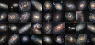 Una deslumbrante coleccin de galaxias con supernovas captadas por Hubble