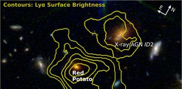 Descubren la galaxia patata roja una reliquia del universo primitivo que nos desafa