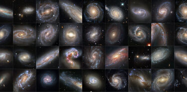 Una deslumbrante coleccin de galaxias con supernovas captadas por Hubble