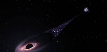 Un agujero negro supermasivo es el creador de una estela de estrellas 