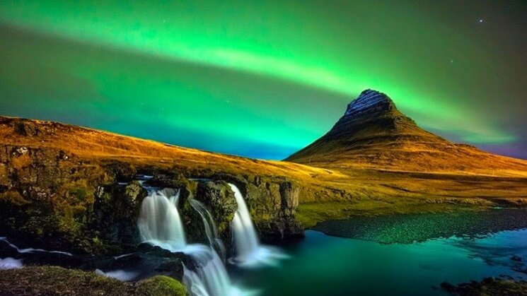 Kirkjufell aurora boreal