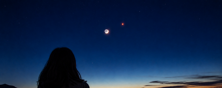 El baile de la Luna y Marte iluminar las noches de julio