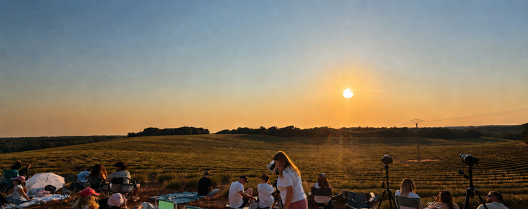 As vivimos el eclipse total de Sol en los campos de lavanda de Brihuega