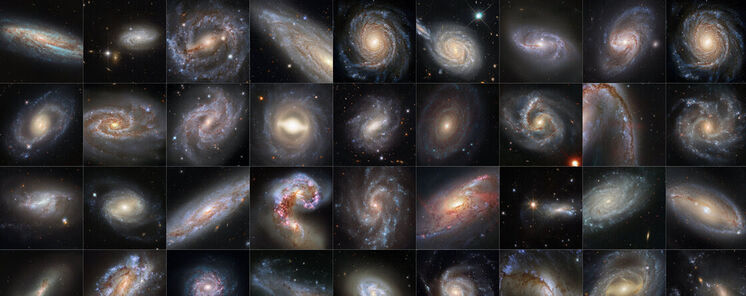 Una deslumbrante coleccin de galaxias con supernovas captadas por Hubble