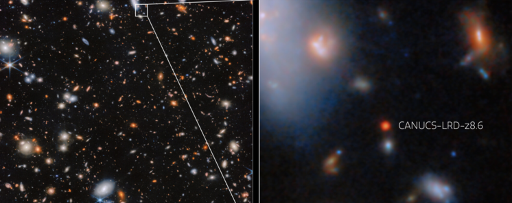 Webb detecta un agujero negro supermasivo que crece demasiado rpido