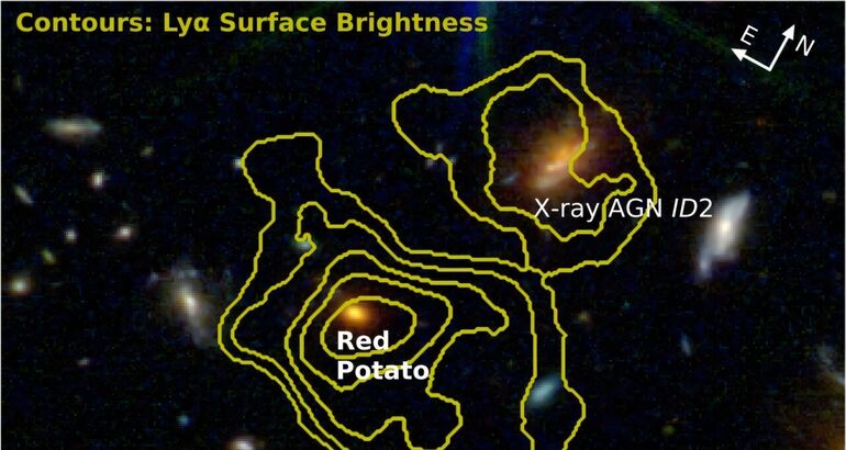 Descubren la galaxia patata roja una reliquia del universo primitivo que nos desafa