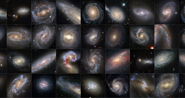 Una deslumbrante coleccin de galaxias con supernovas captadas por Hubble