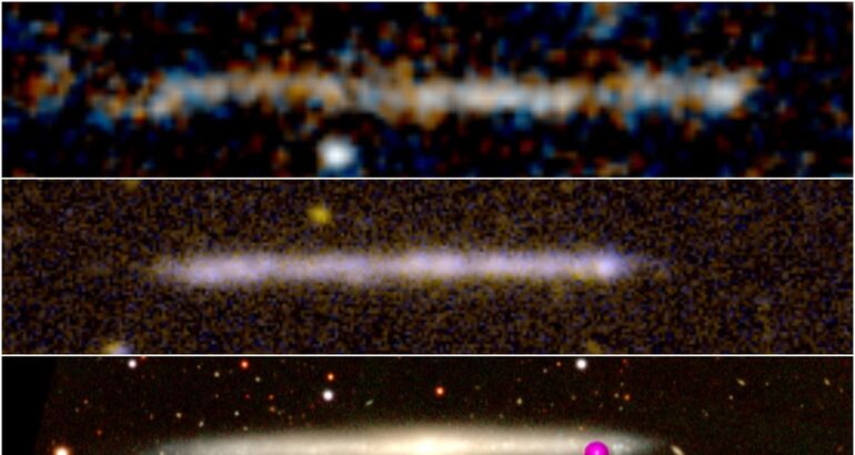 Una galaxia de canto posible solucin al enigma del agujero negro supermasivo