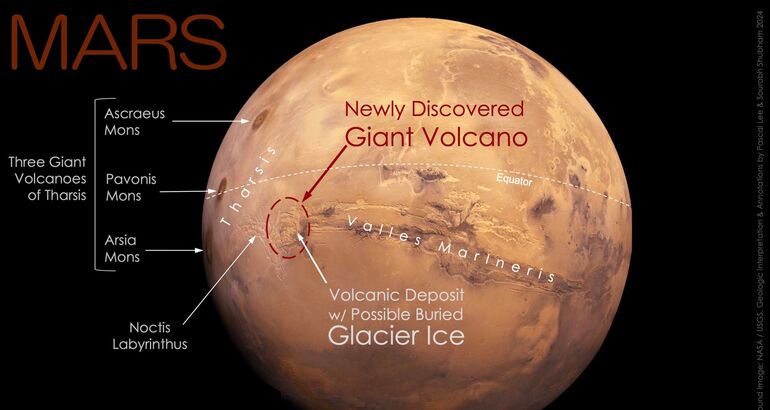 Un gigantesco volcn en Marte oculto a plena vista