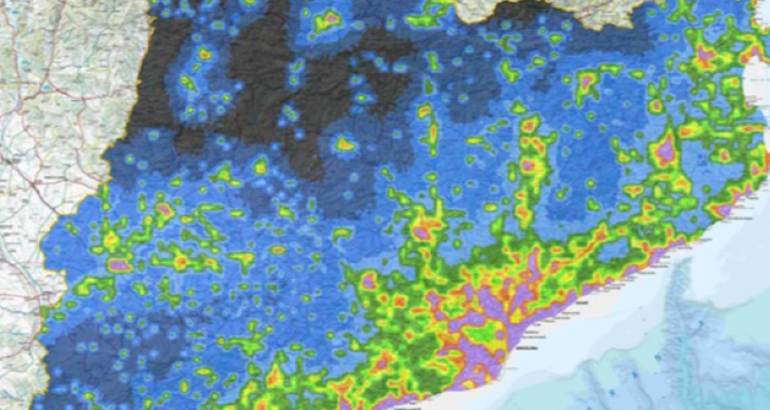 Catalua presenta su primer mapa global de contaminacin lumnica con alta precisin