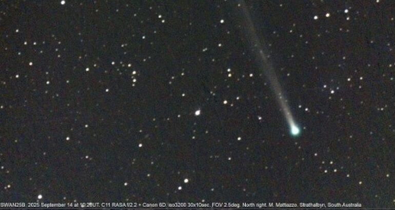 Brillante sorpresa celestial el cometa C2025 R2 SWAN avanza hacia nuestros cielos