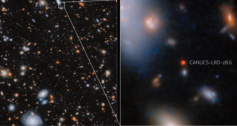 Webb detecta un agujero negro supermasivo que crece demasiado rpido