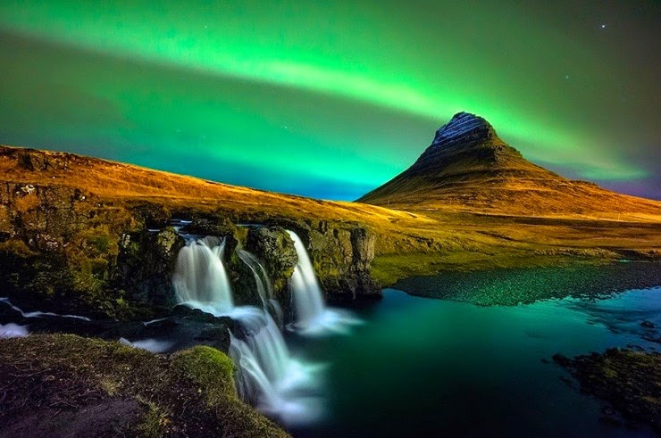 Kirkjufell aurora boreal