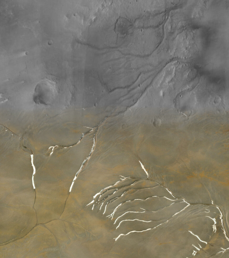 Marte hielo glacial