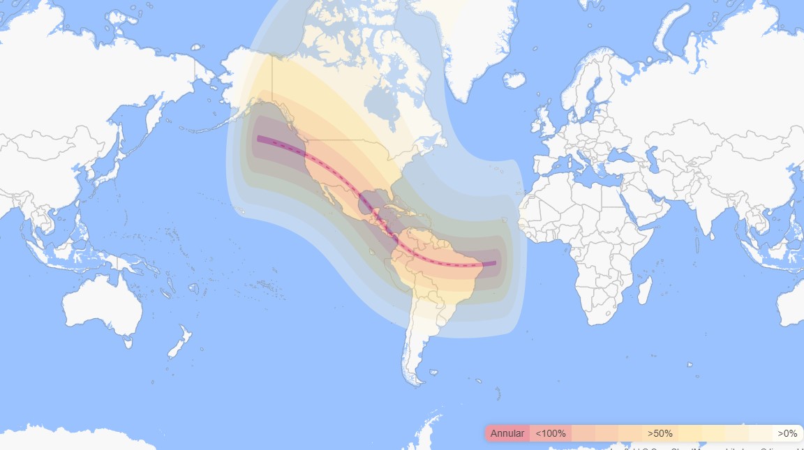 recorrido eclipse solar 14 octubre 2023