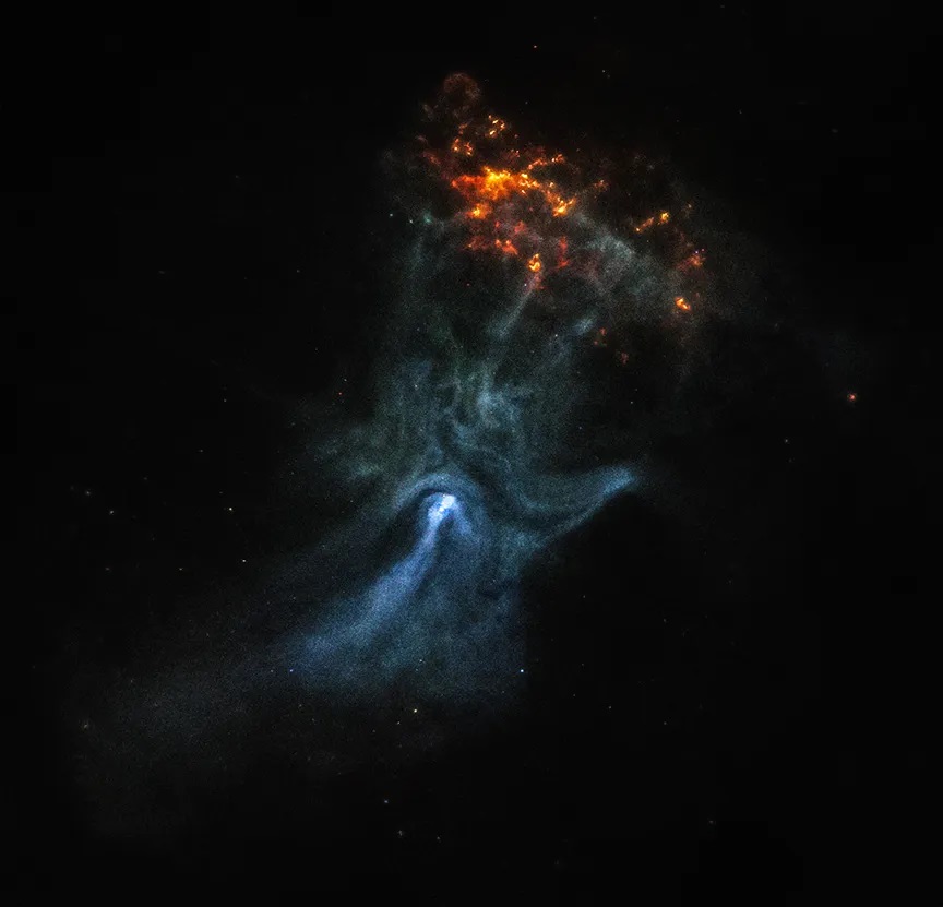 nebulosa mano fantasmal halloween